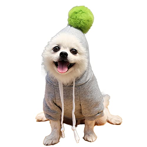 XIAOYU Haustier-Kleidung Hund Hoodie Warm Pullover Shirt Hund Katze Overall Bekleidung Haustier Halloween Kostüm, Grau, S von XIAOYU