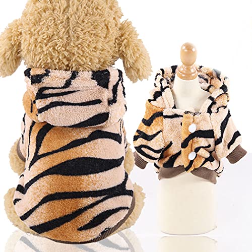 XIAOYU Haustierkleidung Welpen Hund Katze Hoodie Warm Sweater Kostüm Halloween Cosplay Party Bekleidung, Tiger, XXL von XIAOYU