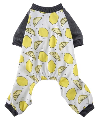 XIAOYU Hundepyjama, Hundeoverall für vierbeinige Hunde mit Zitronenmuster, Leichter Baumwoll-Hundeoverall für kleine Hunde und Katzen, XL XIAOYU Hundepyjama, Hundeoverall für vierbeinige Hunde mit Zitronenmuster, Leichter Baumwoll-Hundeoverall für kleine Hunde und Katzen, XL von XIAOYU