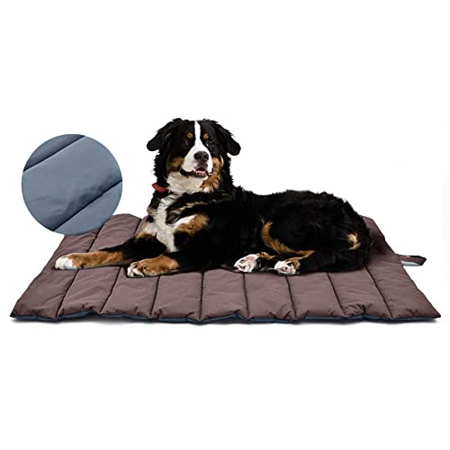 XIAPIA wasserdichte Hundematte für Outdoor, Waschbares Hundebett, Antistatik, Hygienisch, Faltbar, Große Reisedecke für Haustier 110x68 cm (Braun/Blau) von XIAPIA