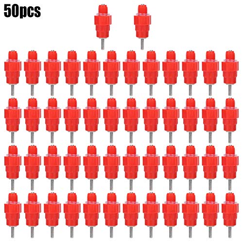 XIASABA Hühnertränke Wer 16×16×5 50 Stück 304 Edelstahl 360 Hähnchen-Geflügel-Futterspender Wassernippel Trinkerschrauben von XIASABA
