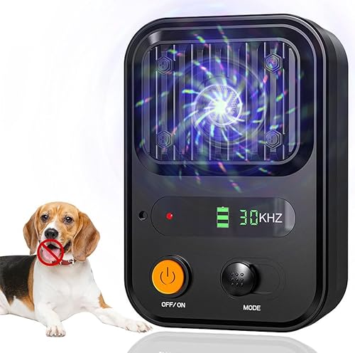 Antibell für Hunde, 3 Frequenzstufen Ultraschall Anti Bellen Gerät, Hund Antibell Gerät 50Ft Anti-Bell-Geräte Hundetrainingshilfe Kleine Große Innen Außenbereich Hundebellen Gebührenpflichtig (Black) von XIEANDKONG