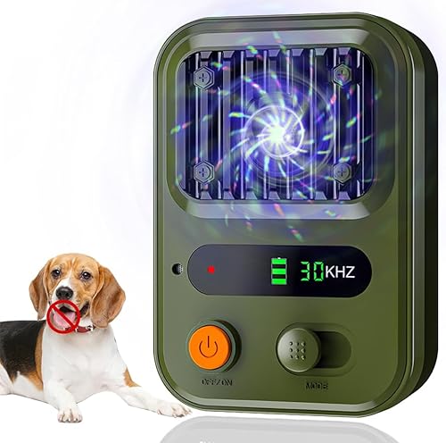 Antibell für Hunde, 3 Frequenzstufen Ultraschall Anti Bellen Gerät, Hund Antibell Gerät 33 Ft Anti-Bell-Geräte Hundetrainingshilfe Kleine Große Innen Außenbereich Hundebellen Gebührenpflichtig (Green) von XIEANDKONG