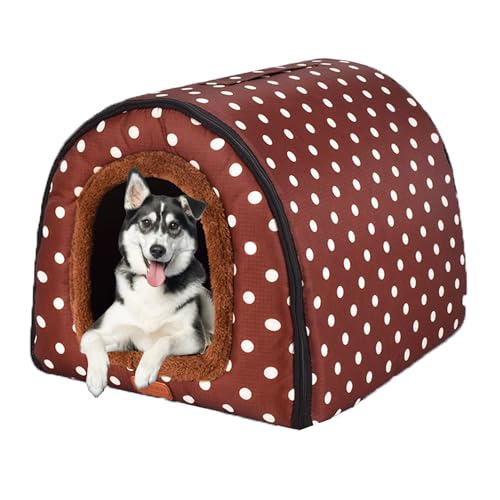 Hundebett Haustierhaus, beruhigendes Haustierbett, waschbare Höhle, 2-in-1 faltbare Hundehütte, Hundematte, Sofa mit rutschfester Unterseite, Hundekorb, Haustierzelt, Höhlenbett für Hund und Katze, 92 von XIEMINLE