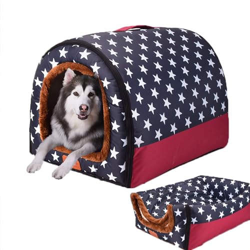 Hundebett Katzenbett, extra großes Hundehaus mit abnehmbarem Kissen, 2-in-1-Hundebett, Haustierbett mit rutschfester Unterseite, mittelgroßer Hundekorb, orthopädisches Kissen für Hund und Katze, 60 x von XIEMINLE