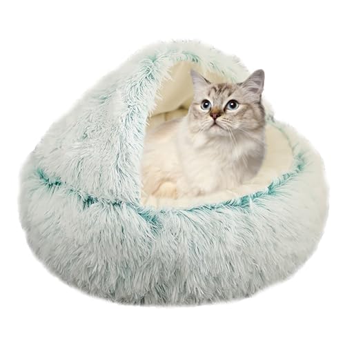 Katzenbett, Donut-Kuschelnest, Katzenhaus, Haustierkissen, Sofa mit rutschfester Unterseite, Plüsch-Kätzchenbett, Haustierbett für Indoor-Katzen, kleine Hunde, Katzenzelt, Katzenhöhle, Schlafbett, 50 von XIEMINLE