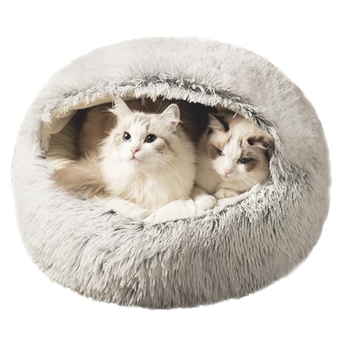 Katzenbett Katzensofa Katzenzelt Bett Haus, Katzenhöhle Schlafbett für kleine mittelgroße Haustiere, rutschfestes Kätzchenbett Katzennistbett, Donut-Haustierbett, Haustierkissen, Katzenkorb, 50 cm, von XIEMINLE