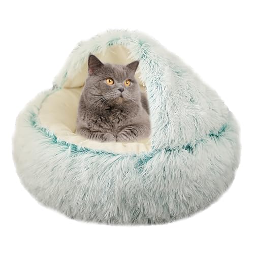 Katzenbett Katzensofa Katzenzelt Bett Haus, Katzenhöhle Schlafbett für kleine mittelgroße Haustiere, rutschfestes Kätzchenbett Katzennistbett, Donut-Haustierbett, Haustierkissen, Katzenkorb, 50 cm, von XIEMINLE