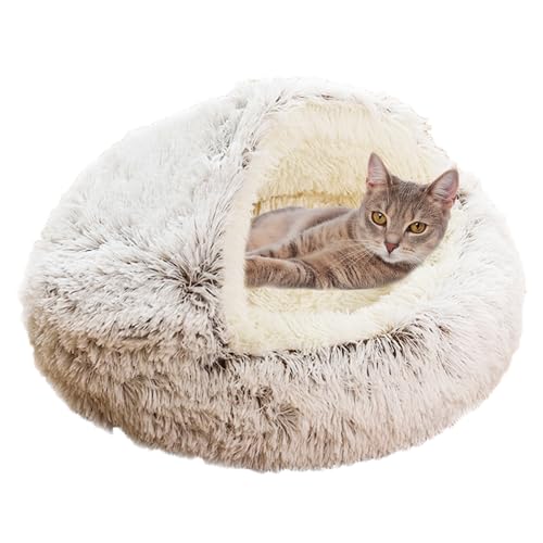 Katzensofa, beruhigendes Bett, Plüsch-Katzenbett, Haus für Haustiere, Katzen und Hunde, Katzenzeltkissen, Anti-Angst-Kätzchenbett, Katzenhaus, Donut-Katzennest mit rutschfester Unterseite, 40 cm, von XIEMINLE