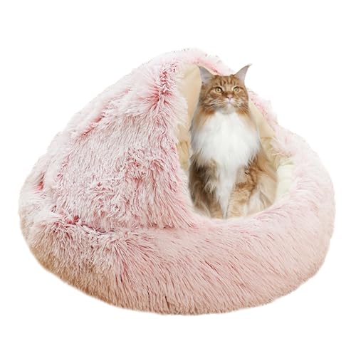 XIEMINLE Beruhigendes Katzenbett für kleine, mittelgroße und große Haustiere, Donut-Katzenbett, Katzennest, Plüsch-Katzensofa, Haustierbett, waschbar, Katzenzelt, Bett Haus mit rutschfester von XIEMINLE