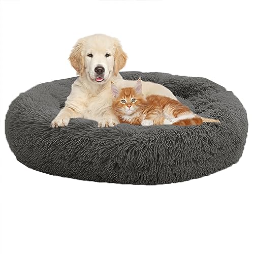 XIEMINLE Cozy Pet Hundebett Beruhigendes Haustierbett, Anti-Angstzustände Hundesofa Bett mit rutschfester Unterseite, warmes Plüsch-Hundekissen, Korb, Kätzchenbett, Katze, Haustierkissen, großes von XIEMINLE