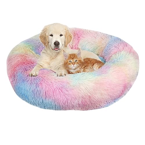 XIEMINLE Cozy Pet Hundebett Beruhigendes Haustierbett, Anti-Angstzustände Hundesofa Bett mit rutschfester Unterseite, warmes Plüsch-Hundekissen, Korb, Kätzchenbett, Katze, Haustierkissen, großes von XIEMINLE