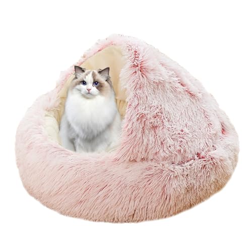 XIEMINLE Donut Beruhigendes Katzenbett, Plüsch-Katzensofa, Katzenhaus, Haustierbett, Kätzchenbett, Katzennest für große, mittelgroße und kleine Hunde und Katzen, Katzenzeltkissen mit rutschfester von XIEMINLE