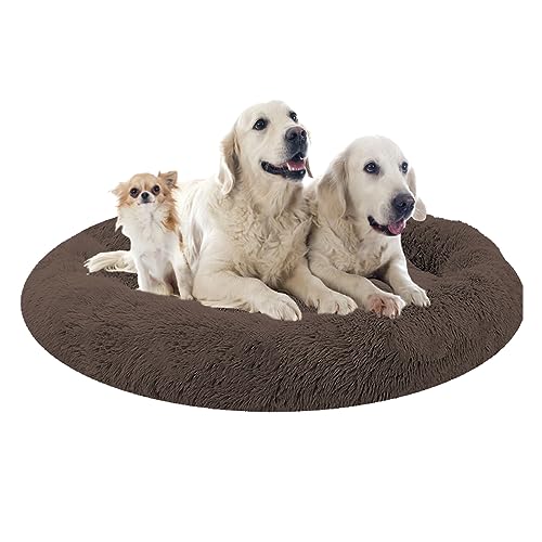 XIEMINLE Hundekissen Hundesofa, Flauschig Plüsch Hundebett Donut Kuscheliges Hundekorb für Große Mittelgroße Hunde, Orthopädisches Hundebett, Welpen Kissen Katzenbett Donut Kuscheliges(Ø140cm) von XIEMINLE