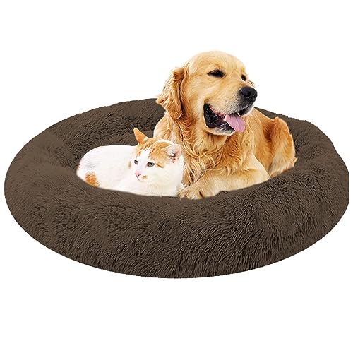 XIEMINLE Rund Hundekissen Hundesofa, Orthopädisches Hundebett Welpen Kissen, Katzenbett Donut Kuscheliges, Katzenschlafplatz für Katzen und Hunde, Waschbar Hundebett Größe und Farbe wählbar(Ø140cm) von XIEMINLE