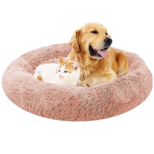 XIEMINLE Rund Hundekissen Hundesofa, Orthopädisches Hundebett Welpen Kissen, Katzenbett Donut Kuscheliges, Katzenschlafplatz für Katzen und Hunde, Waschbar Hundebett Größe und Farbe wählbar(Ø140cm) von XIEMINLE