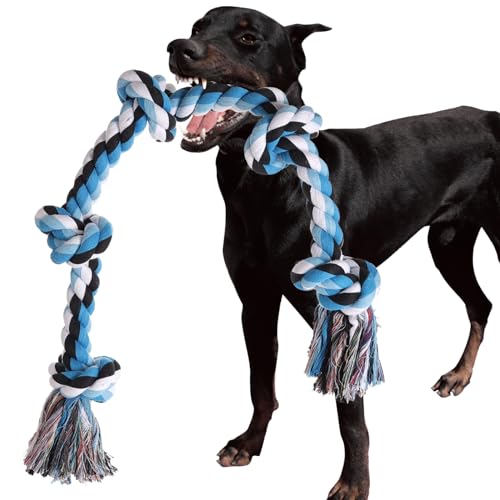 XIGOU Hundespielzeug für große Hunde, aggressive Kauer, unzerstörbar, strapazierfähig, 91 cm, 5 Knoten von XIGOU