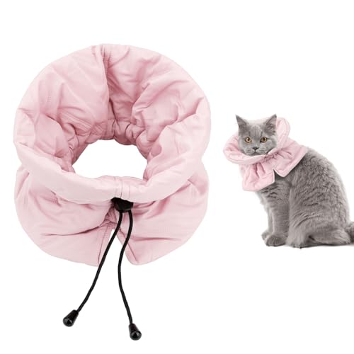 Kegelförmiges Katzenhalsband, Weich Verstellbar Katzenhalsband zur Genesung Leicht Katzenkegel zum Stoppen des Leckens von Wunden Schützendes Kegelförmiges Hundehalsband (Rosa) von XIHIRCD