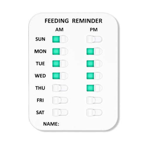 XIHIRCD Fütterungserinnerung für Hunde, Magnet-Hundefütterungsschild Tagesanzeigetabelle AM/PM Tracker Fütterungserinnerung für Hunde Verhinderung von Überfütterung oder Fettleibigkeit von XIHIRCD