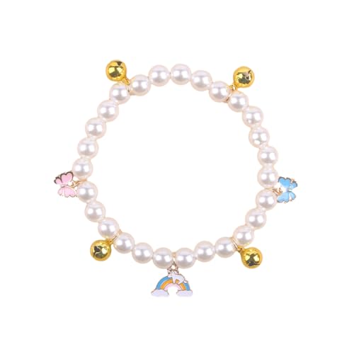 XINAJUND Katzen Hochzeit Halsband Glocken Schmetterling Regenbogen Anzug Halsband Halsketten Halsband Mädchen Hundehalsband Perlen von XINAJUND