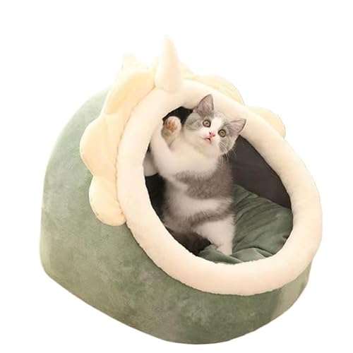 Katzenbett, Katzenbetten für Indoor-Katzen, Katzenhöhle, Katzenbett mit abnehmbarem, waschbarem, gepolstertem Kissen, weiche Plüsch-Baumwolle, keine Verformung, Haustierbett (Größe L (44 x 40 x 34 cm) von XINCHANG