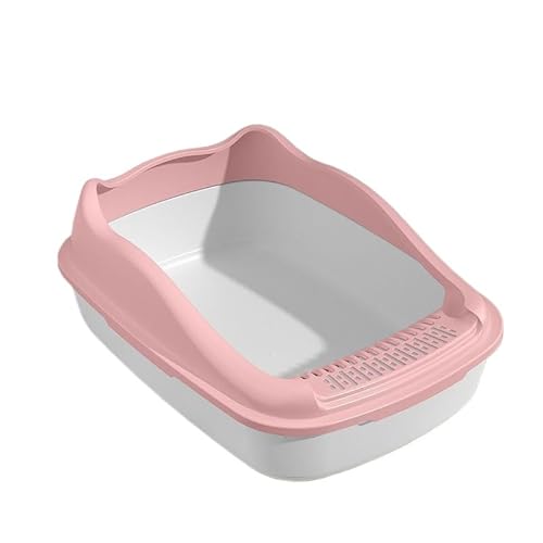 XINCHANG Sifting Cat Litter Box for Kittens Open Litter Box with High Sides Detachable Small Pet Toilet Efficient Sifting Litter Box System for Cats (Pink (Medium)) von XINCHANG