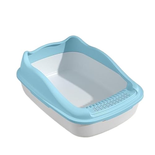 XINCHANG Sifting Katzentoilette für Kätzchen, offene Katzentoilette mit hohen Seiten, abnehmbare kleine Haustiertoilette, effizientes Sieben, Katzentoilettensystem für Katzen (Blau (Medium)) von XINCHANG