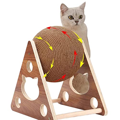 XINGAKA Katze Kratze Kugel, Katze Kratzkugel Natürliche Sisaal Board Kratzer Für Kätzchen Lustige Katze Spielzeug,21x26x24cm von XINGAKA