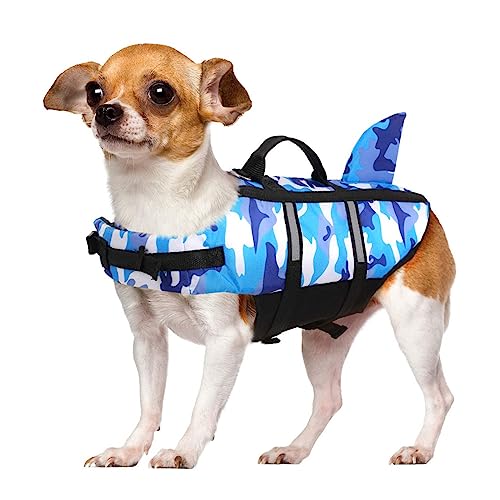 XINGLIDA Pet Life Preserver Weste, Hundeschwimmweste, verstellbarer Gürtel mit Griff für Pool, verstellbare Hundekleidung von XINGLIDA
