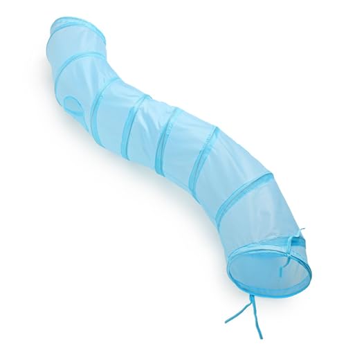 XINGLIDA Zusammenklappbares Tunnelspielzeug mit 2 Löchern, Playtube Crinkle, S-Form, Tunnel für Indoor-Kätzchen, 121,9 cm von XINGLIDA