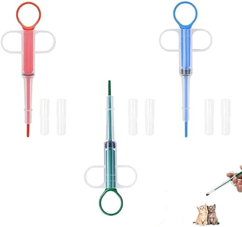 XINTANGXIA 3 Stück Tablette Feeder, Haustier Medikamenten Feeder, Pet Pille Pet Pusher Spritze Tablettengeber, mit Weicher Spitze, für Katzen Hunde Kleine Tiere von XINTANGXIA