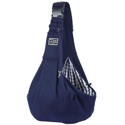 Cat Carrier, Haustier Hundetragetasche Haustier Welpen Tragetasche Katzen Welpen Outdoor Reise Hund Schulter Tasche Einzel Komfort Sling Handtasche(Deep Blue) von XINTAOSM