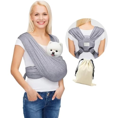 Cat Carrier, Haustier Hundetragetasche Hundetragetaschen for kleine Hunde, nach vorne gerichtete Hundetragetasche, Katzentragetasche, Heimtierbedarf, doppelter Schultergurt for Reisen im Freien(Gray,M von XINTAOSM