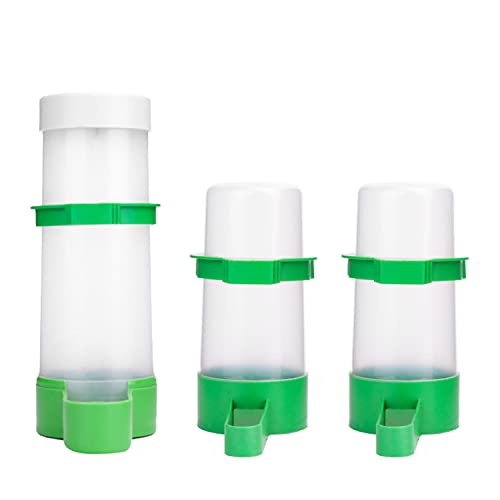 Vogelfutterspender, Vogelwasserspender für Käfig, XISTEST 2 Automatischer Vogelfutterspender mit 1 Futterspender für Käfig Haustier Papagei Wellensittich Nymphensittich (2 STK 60ml + 1 STK 150ml) von XISTEST