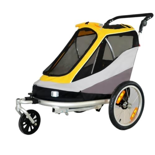 Hunde Kinderwagen Bequemer Und Einfacher Haustier-Kinderwagen, Hunde-Kinderwagen, Faltbar, Aus Leichtem Material, for Katzen Und Hunde Mittlerer Und Großer Größe Pet Stroller(Yellow) von XJGQQ