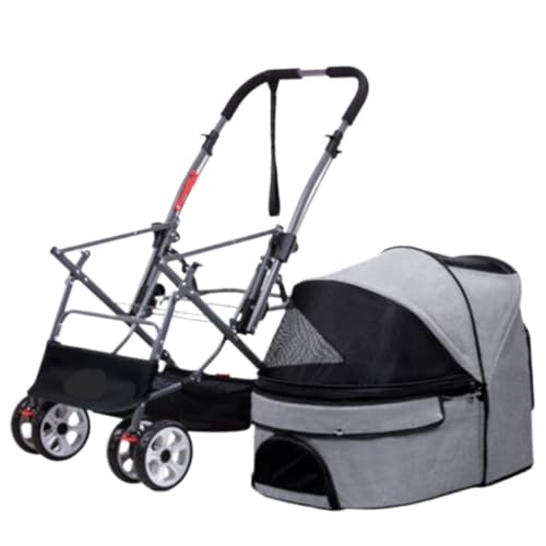 Hunde Kinderwagen Großer Hunde-Kinderwagen, Haustier-Kinderwagen, Allrad-Multi-Katze Und Hund, Faltbarer Kinderwagen, Outdoor-Reisezubehör Pet Stroller(G,A) von XJGQQ