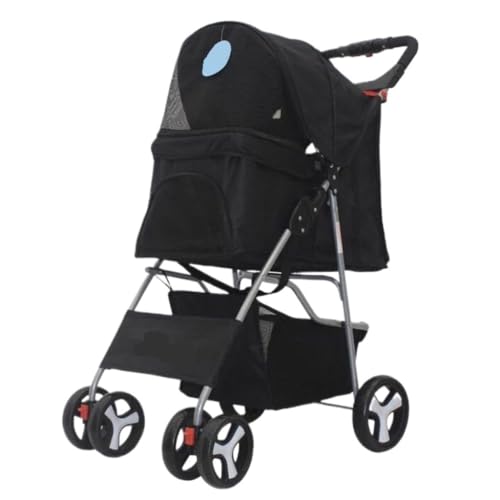 Hunde Kinderwagen Haustier-Kinderwagen, Kleiner Und Mittelgroßer Haustier-Ausflugs-Kinderwagen, Leicht, Atmungsaktiv, Hunde-Kinderwagen, Hunde-Wagen Pet Stroller(H) von XJGQQ