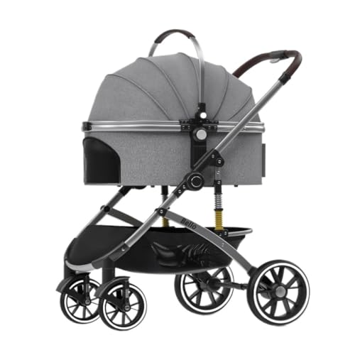 Hunde Kinderwagen Haustier-Kinderwagen Aus Aluminiumlegierung, Hunde-Kinderwagen Mit PU-Rad, Reisetasche, Separater Tragbarer Zusammenklappbarer Haustier-Kinderwagen Pet Stroller(G) von XJGQQ