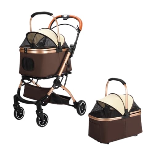 Hunde Kinderwagen Haustier-Wagen, Katzen- Und Hunde-Kinderwagen, Hunde- Und Katzen-Kinderwagen, Kleiner Ausflug, Leichter, Zusammenklappbarer Haustier-Kinderwagen For Den Außenbereich Pet Stroller(Bro von XJGQQ