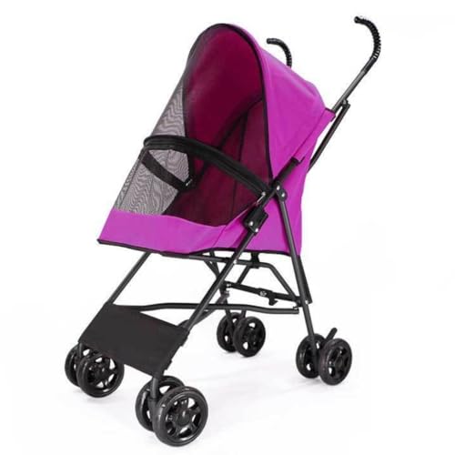 Hunde Kinderwagen Outdoor-Kinderwagen for Haustiere, Hunde- Und Katzen-Kinderwagen, Tragbarer Outdoor-Kinderwagen, Kleiner Und Mittelgroßer Kinderwagen Pet Stroller(Red) von XJGQQ