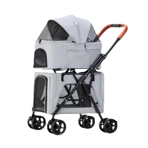 Hunde Kinderwagen Pet Bringt Abnehmbaren, Doppellagigen Haustier-Kinderwagen Auf Den Markt, Einen Tragbaren, Zusammenklappbaren Kinderwagen for Hunde Und Katzen Beim Ausgehen Pet Stroller(Blue) von XJGQQ