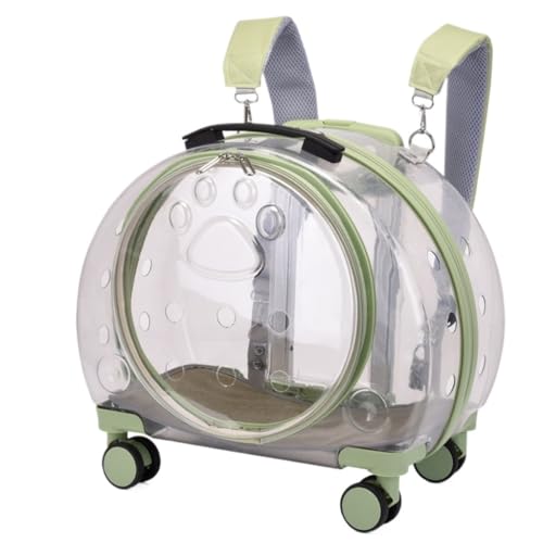 Katzentasche Haustier Gepäck Transparent Trolley Katze Tasche Outdoor Tragbare Hund Raum Kapsel Katze Rucksack Haustier Liefert Katzentaschen(Green,B) von XJGQQ