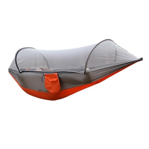 XJGQQ Hängematte Anti-Überschlag-Nylon-Hängematte for Den Außenbereich Mit Moskitonetz, Automatische, Schnell Öffnende Moskitonetz-Hängematte Hammock(Red) von XJGQQ