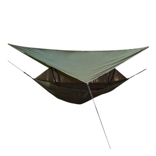 XJGQQ Hängematte Automatisches, Schnell Öffnendes Moskitonetz for Den Außenbereich, Hängemattendach, Fallschirmtuchstange, Moskitonetz-Hängematte Hammock(Black) von XJGQQ