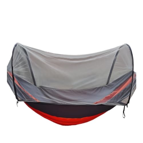 XJGQQ Hängematte Automatisches Moskitonetz, Anti-Rollover-Hängematte, Fallschirm, Bunis Spinning Camping Freizeit-Doppel-Hängesessel Hammock(Red) von XJGQQ