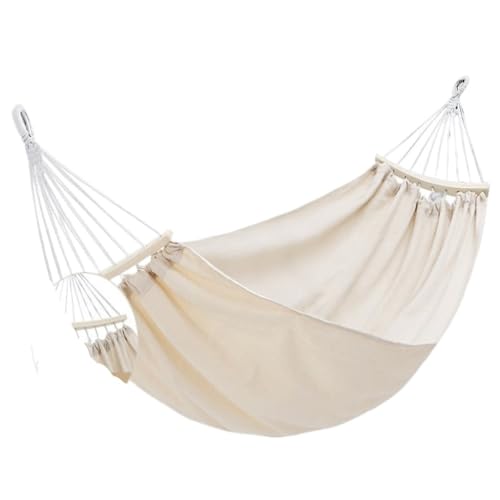 XJGQQ Hängematte Beige Hängematte Outdoor Swing Sommer Camping W Anti-Rollover Home Indoor Einzel-Doppel-Schlafsaal for Erwachsene Hammock(Beige,D) von XJGQQ