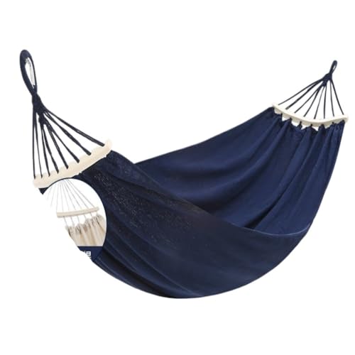 XJGQQ Hängematte Beige Hängematte Outdoor Swing Sommer Camping W Anti-Rollover Home Indoor Einzel-Doppel-Schlafsaal for Erwachsene Hammock(Blue,D) von XJGQQ