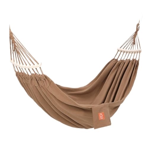 XJGQQ Hängematte Doppelte Outdoor-Hängematte, Schaukel for Erwachsene, Dick, Anti-Überschlag, Schlafzimmer, Schlafzimmer, Hängesessel, Camping, Große Hängematte Hammock(Brown) von XJGQQ