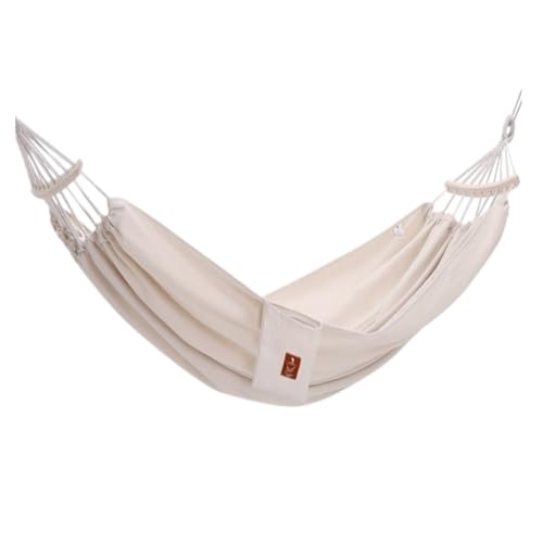 XJGQQ Hängematte Doppelte Outdoor-Hängematte, Schaukel for Erwachsene, Dick, Anti-Überschlag, Schlafzimmer, Schlafzimmer, Hängesessel, Camping, Große Hängematte Hammock(White) von XJGQQ