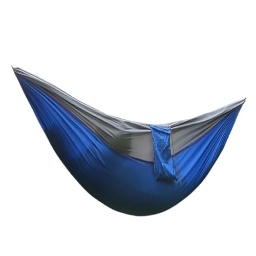 XJGQQ Hängematte Einzel-Doppel-Fallschirmtuch-Hängematte, Leichte, Atmungsaktive Hängematte, Nylon-Hängematte, Outdoor-Schaukel, Anti-Überschlag Hammock(C) von XJGQQ